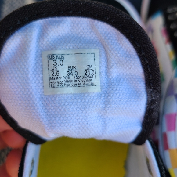 COPY - Vans Pride Multi Color Chekered Suede Lace Up Kids Sneakers Size 3 - Picture 11 of 11